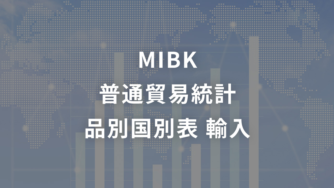 MIBK   普通貿易統計 品別国別表 輸入