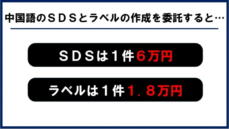 中国語SDSの作成を委託する場合の費用